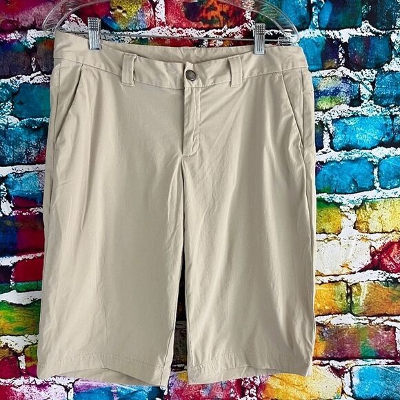 Eddie Bauer Travex Bermuda Hiking Shorts Khaki Tan Size T8 - Picture 1 of 9